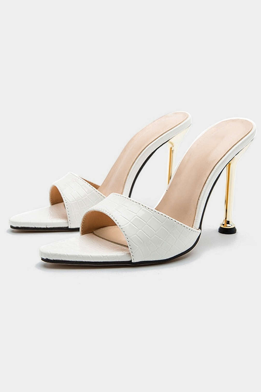 Open Pointed Toe Ankle-strapless High Heels