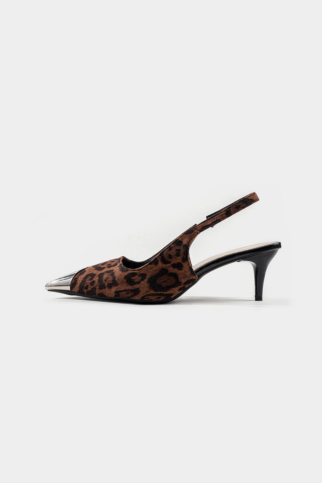Leopard Metallic Pointed Toe Heels