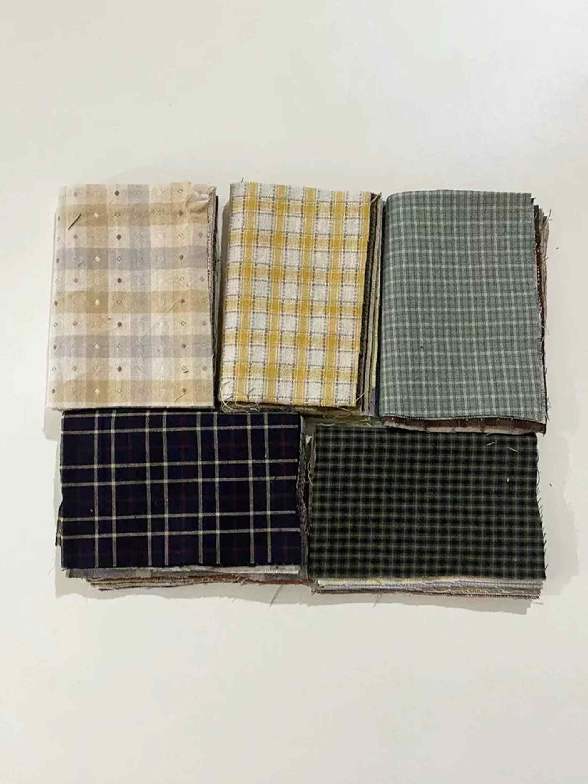 Yarn-Dyed Fabric Scraps for Clothes & Patchwork (10 Pieces)