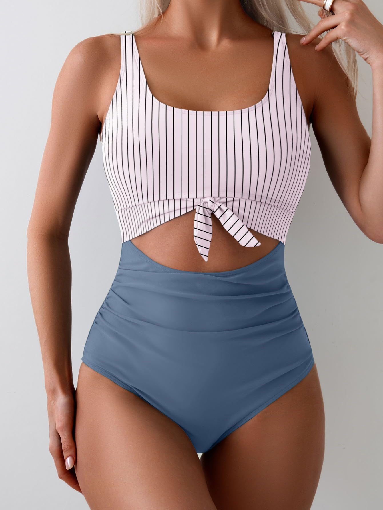 Maclair & Co. - Women's One Piece Swimsuit Tummy Control Slimming Bathing Suit Cutout Tie Knot Swimwear