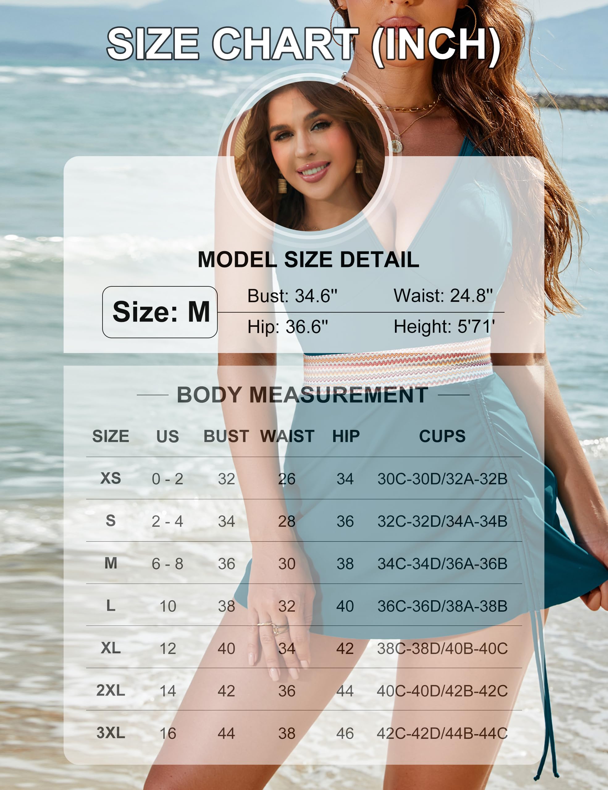 Maclair & Co. - Women One Piece Swim Dress Tummy Control Swimsuits Slimming Color Block Drawstring Bathing Suit