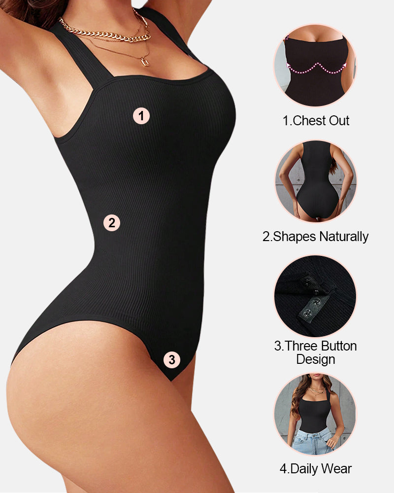 Square Neck Sleeveless Bodysuits