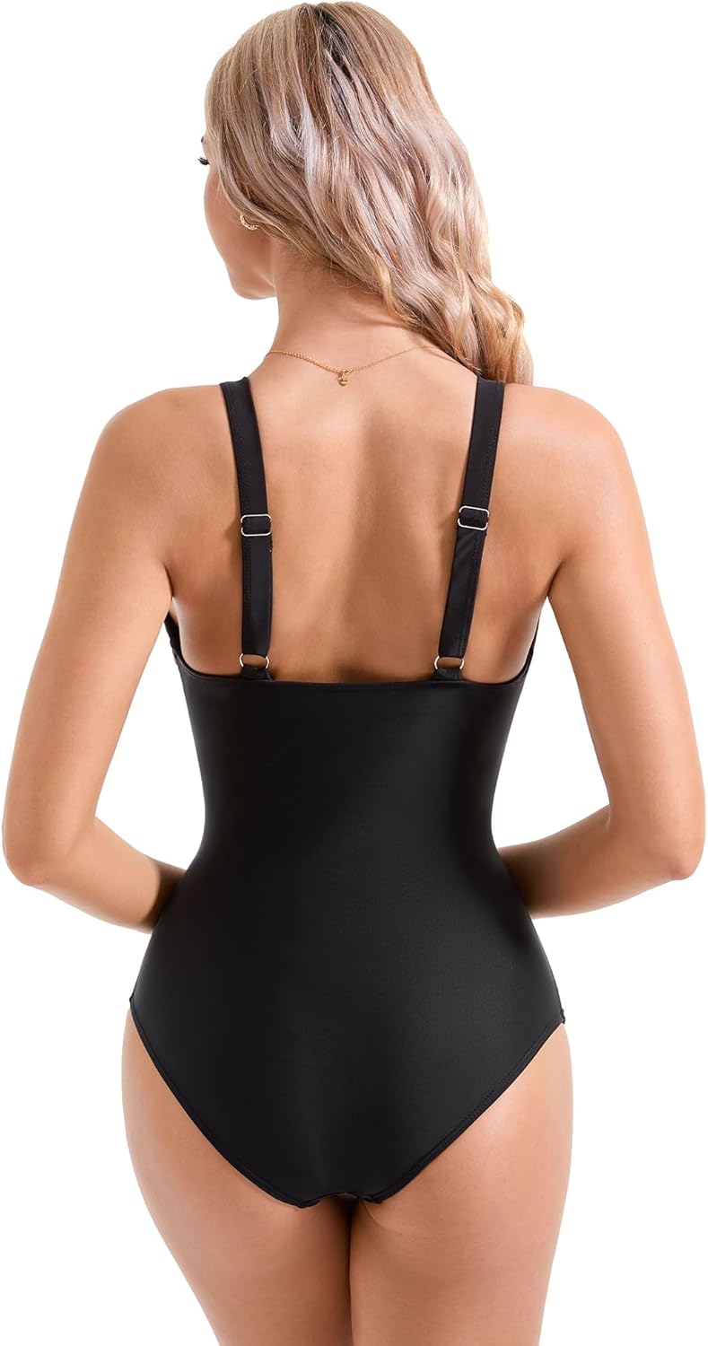 Maclair & Co. - Women Sexy Mesh Tummy Control Swimsuit Push Up High Waisted Bathing Suit