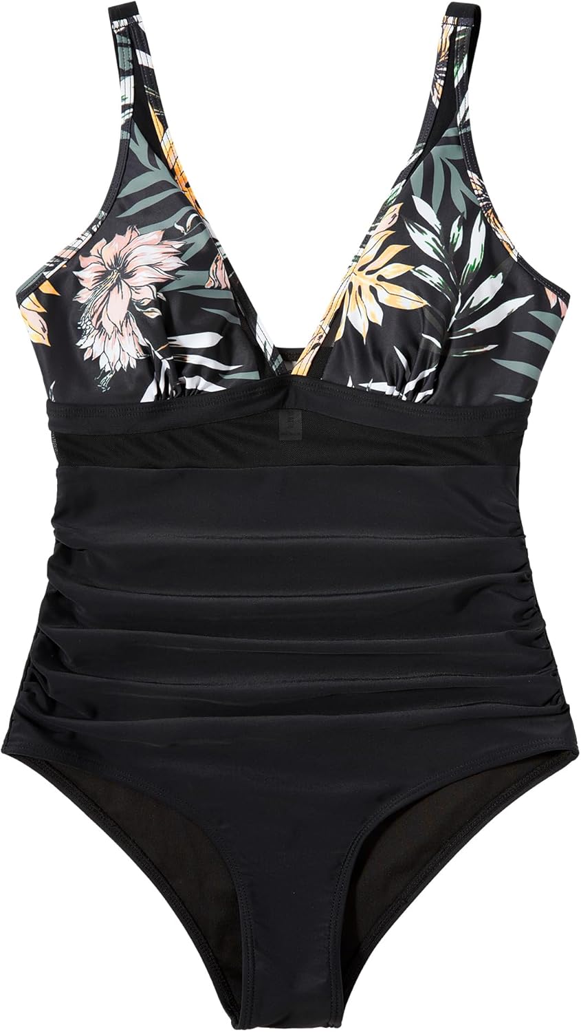 Maclair & Co. - Women Sexy Mesh Tummy Control Swimsuit Push Up High Waisted Bathing Suit