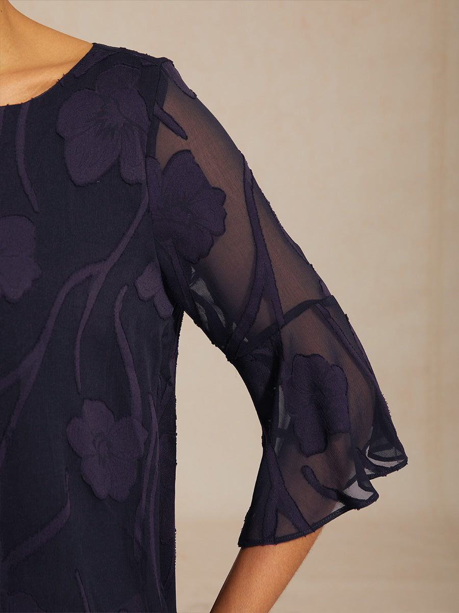 Dressy Chiffon Asymmetric Hem Blouse