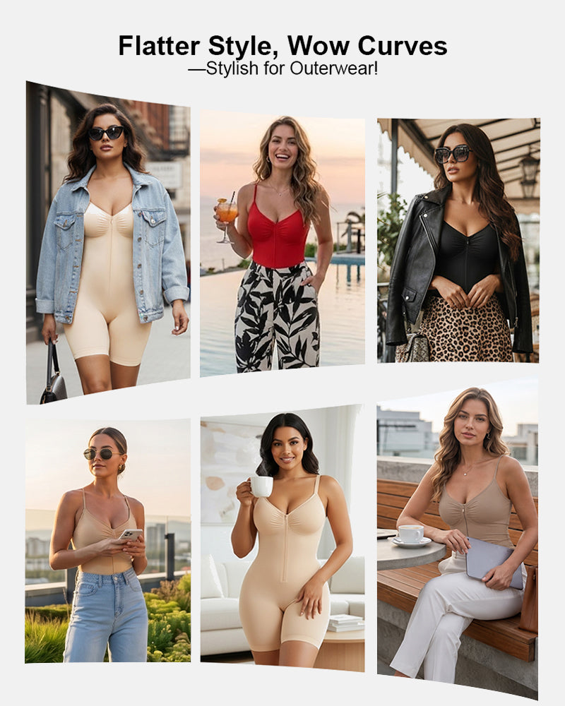 Ultra-Stretch Zip-Up Bodysuit — Sculpting Support & All-Day Comfort
