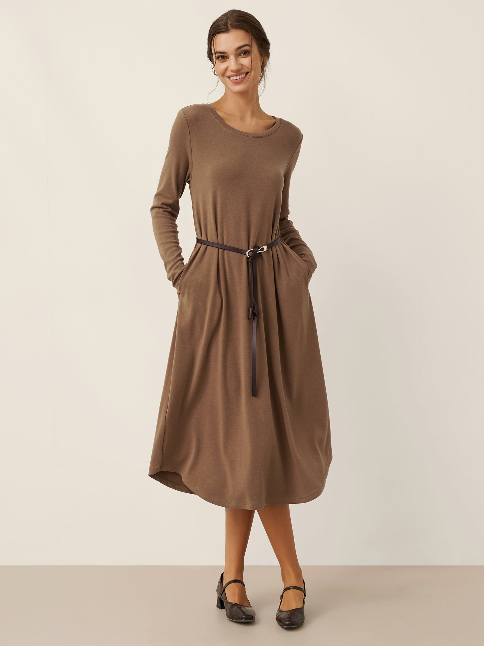 Lenzing Tencel Modal® A-Line Curved Hem Stretch Maxi Dress KAYLA