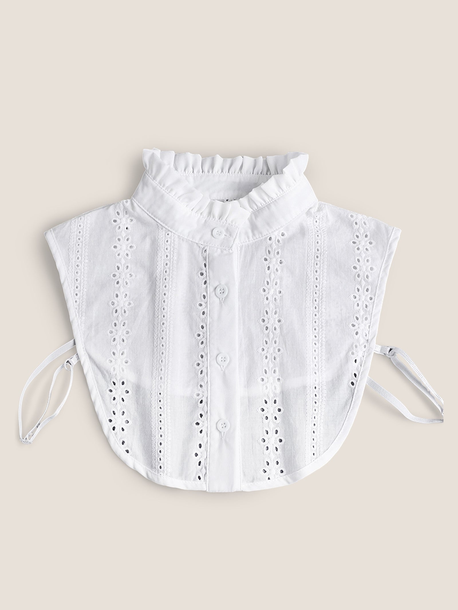 Cotton-Linen Textured Openwork Decorative Collar