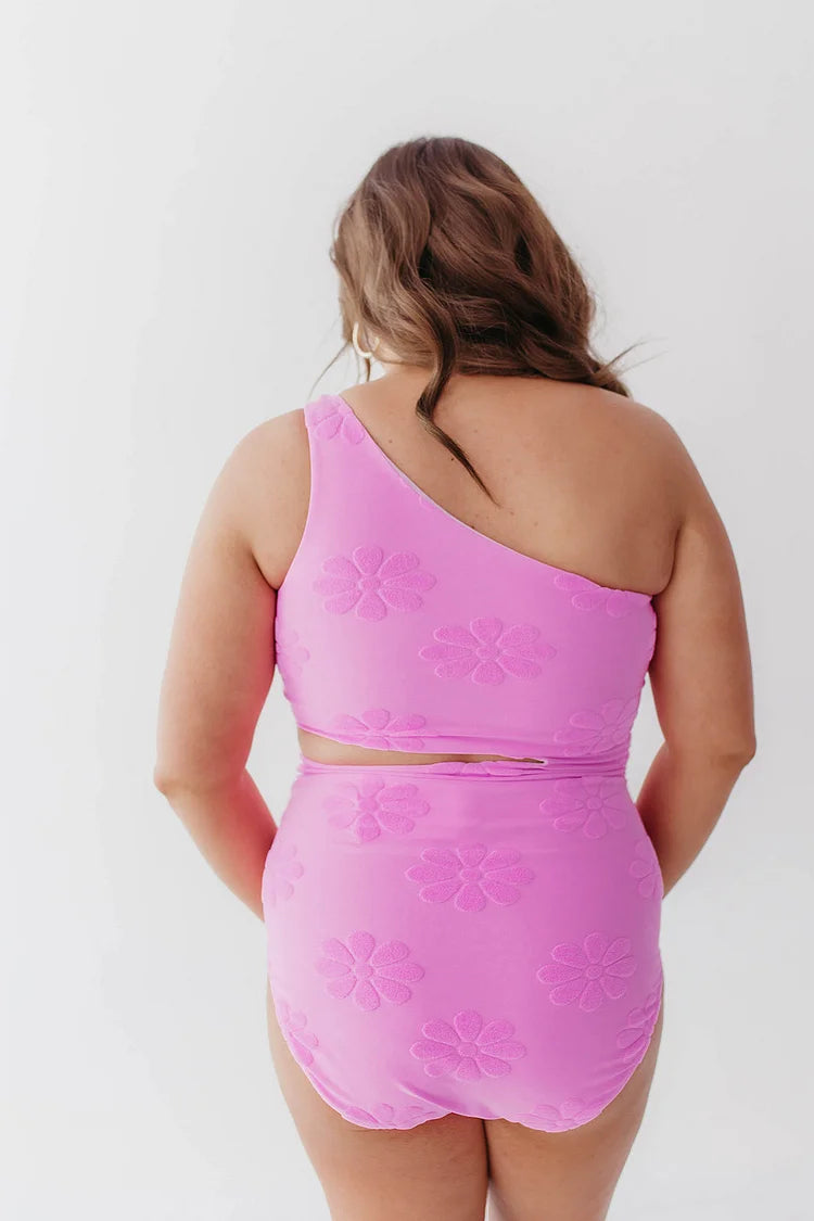 Maclair & Co. - Green Terry Floral Cut Out One Piece In Fondant