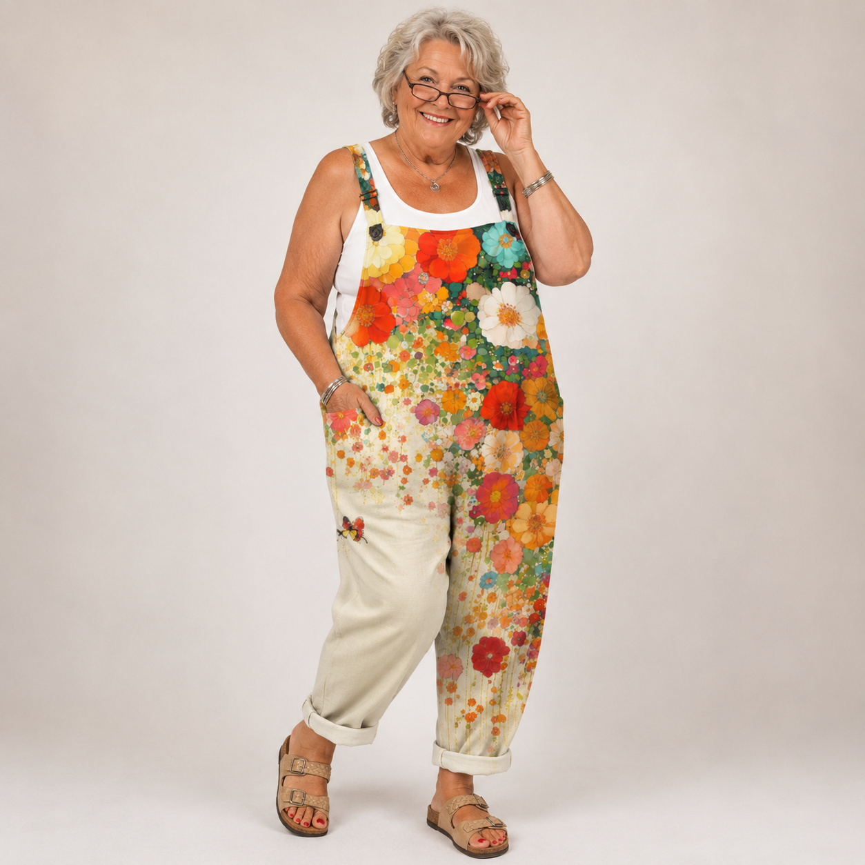 Comfortable Printed Overalls