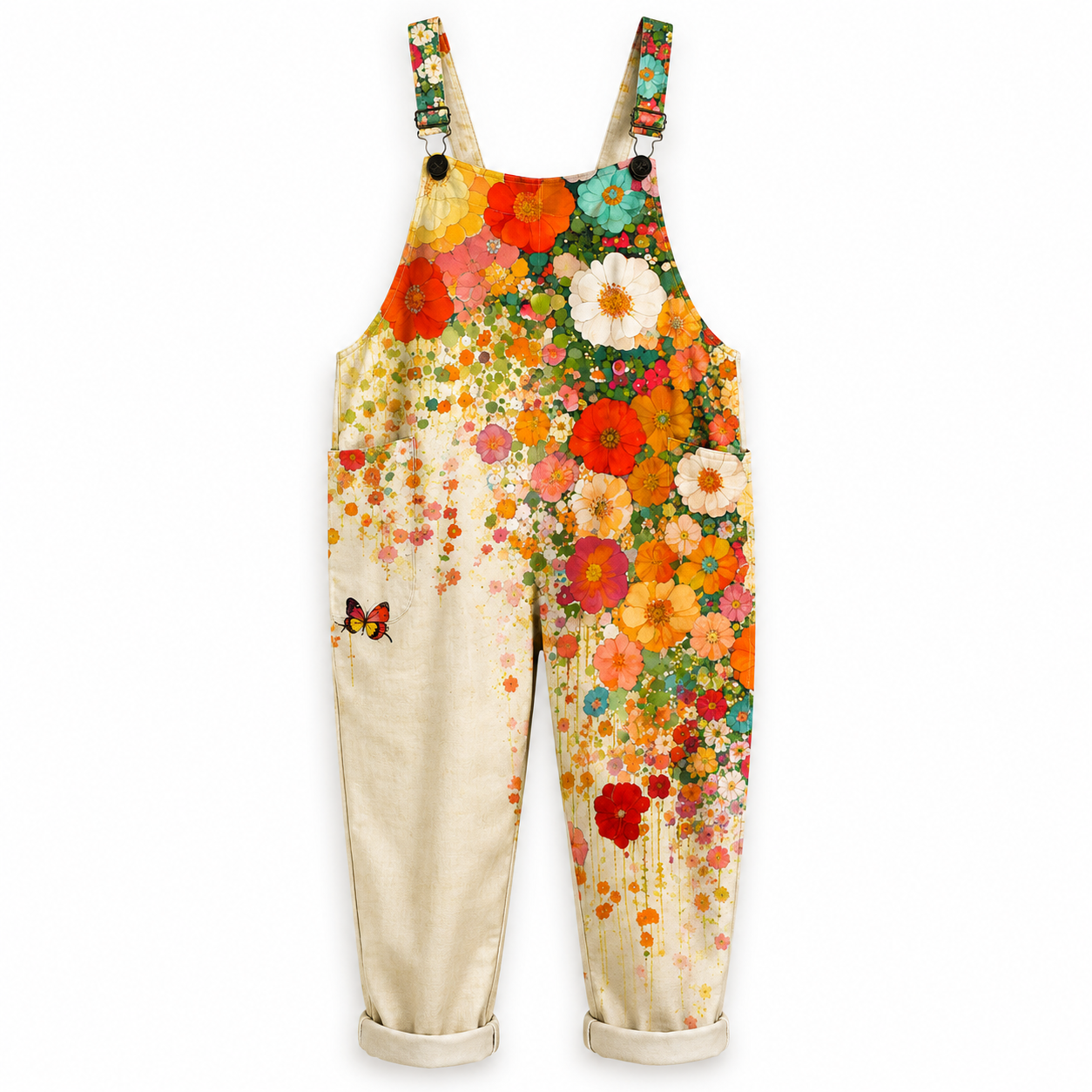 Comfortable Printed Overalls