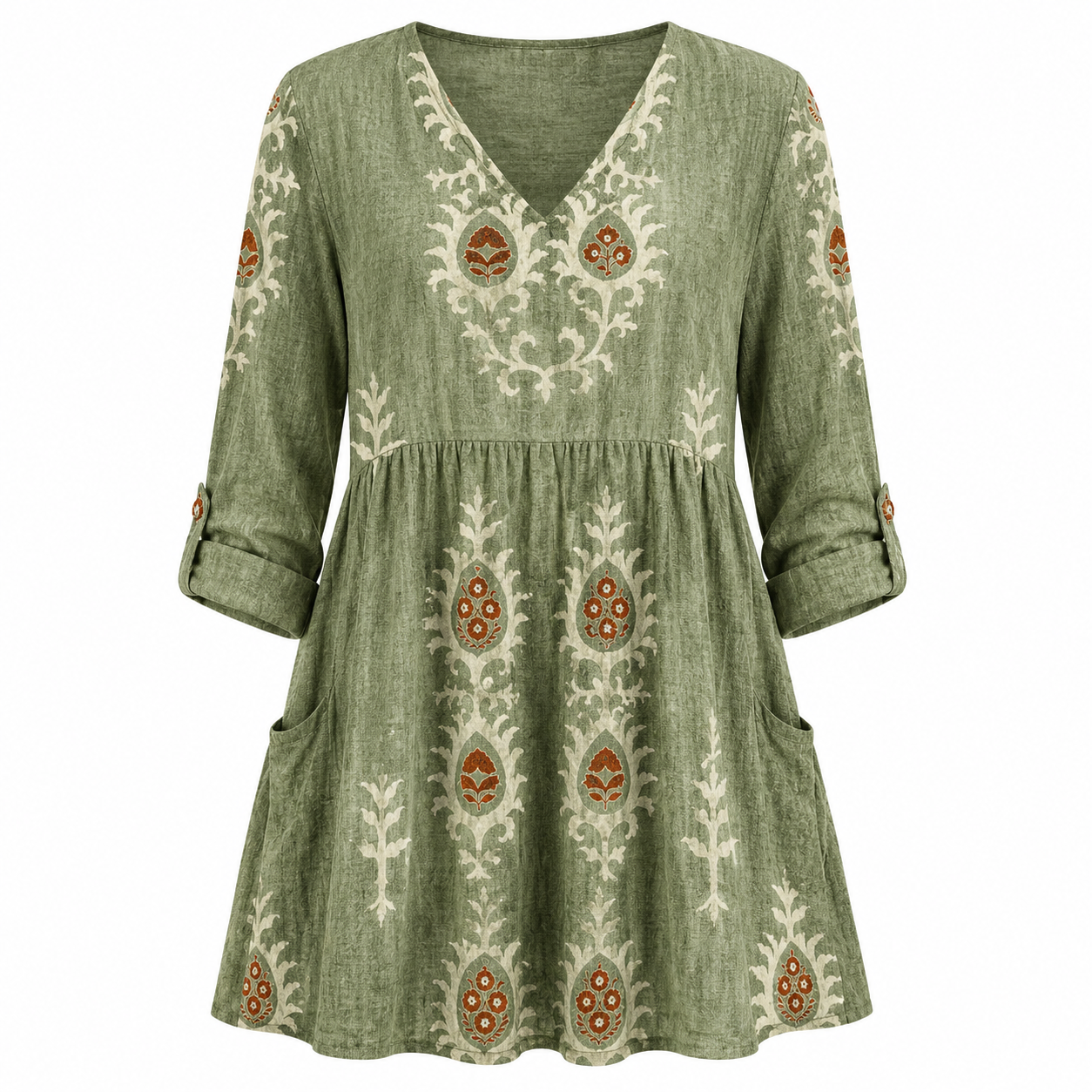 Elise | Long Blouse with V-Neck