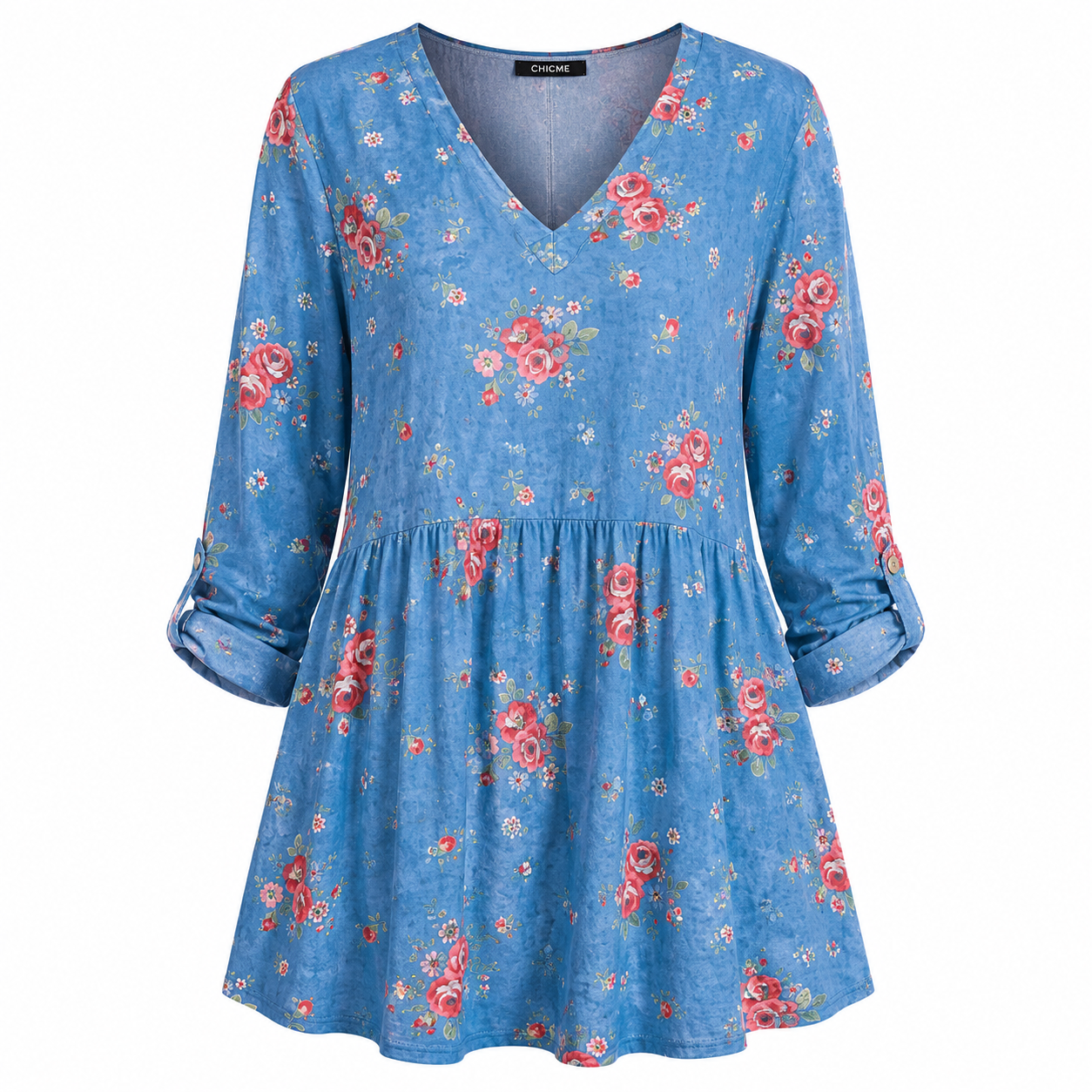 Melanie | Long Blouse with V-Neck