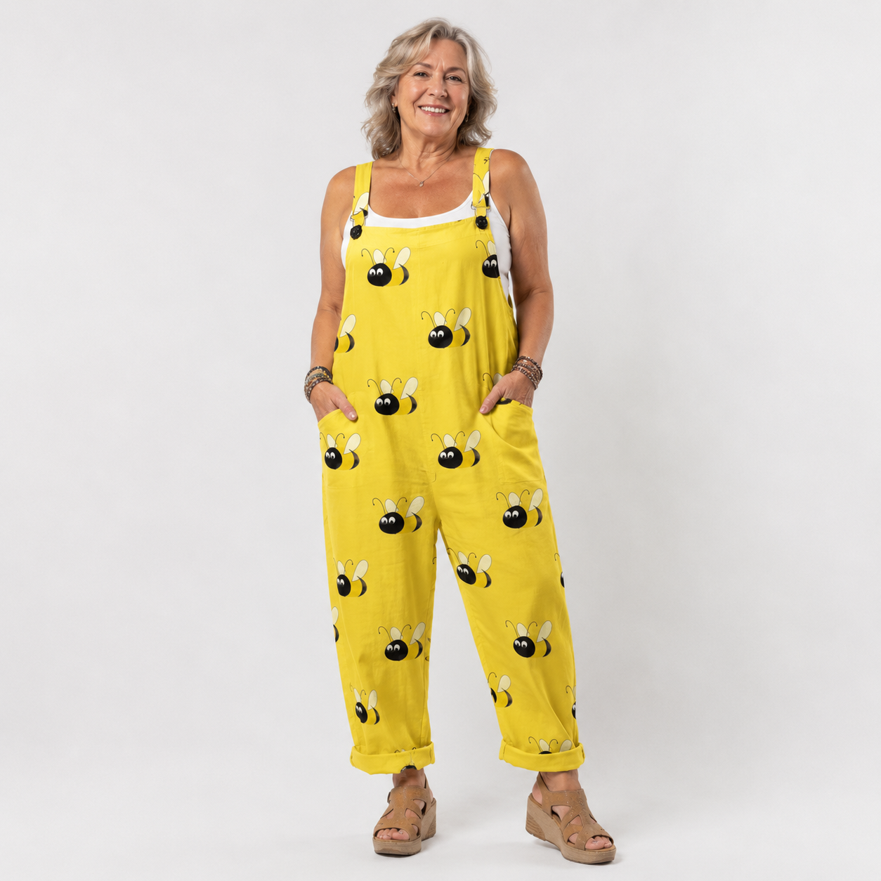 Comfortable Printed Overalls