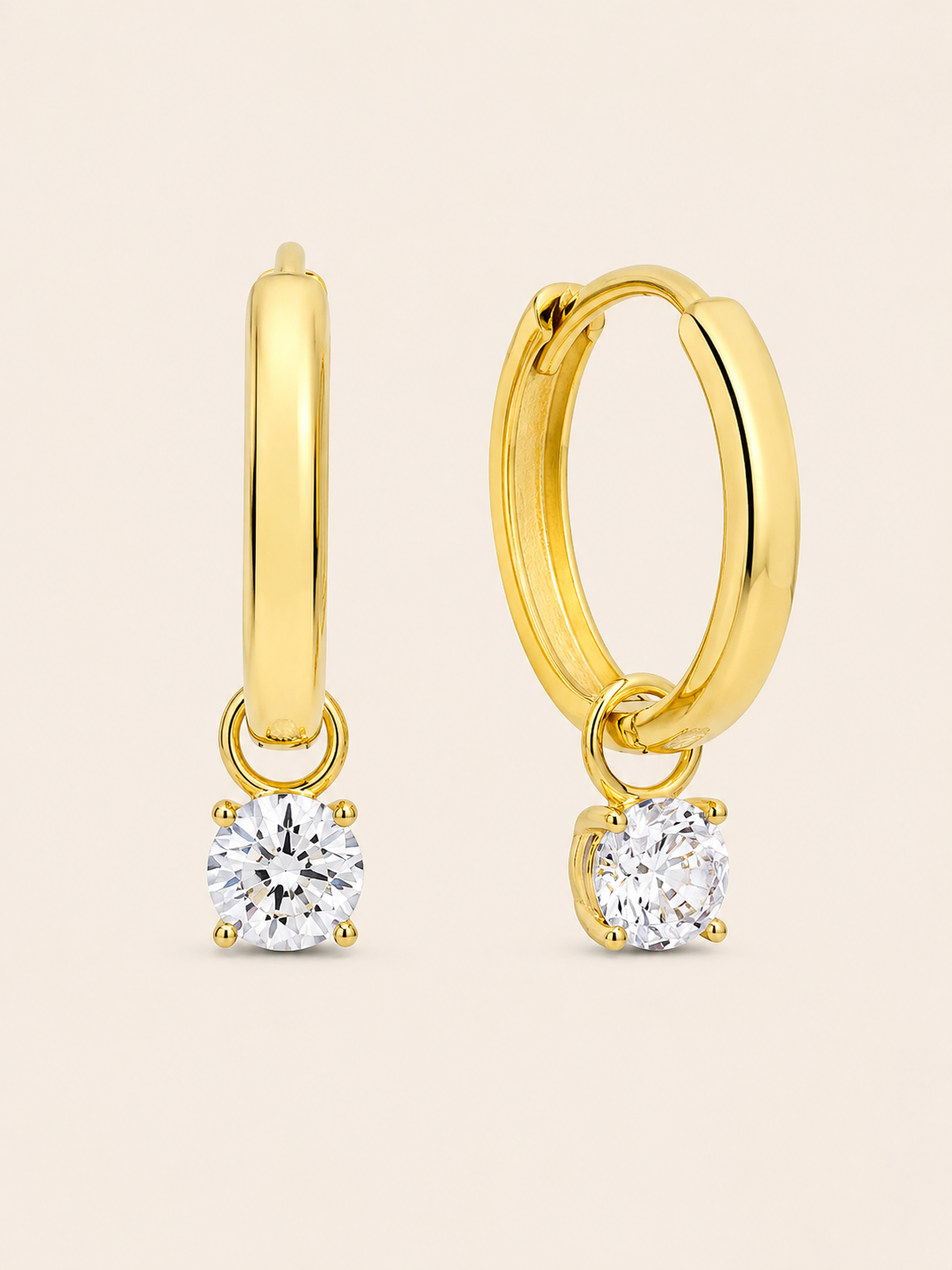 Amarissea | Boucles d'oreilles créoles Pierre de Lune Or 14 carats