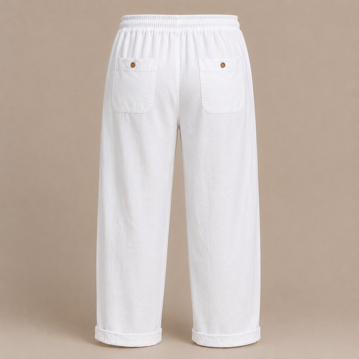 Solid Color with Pockets Sashes Loose Pants