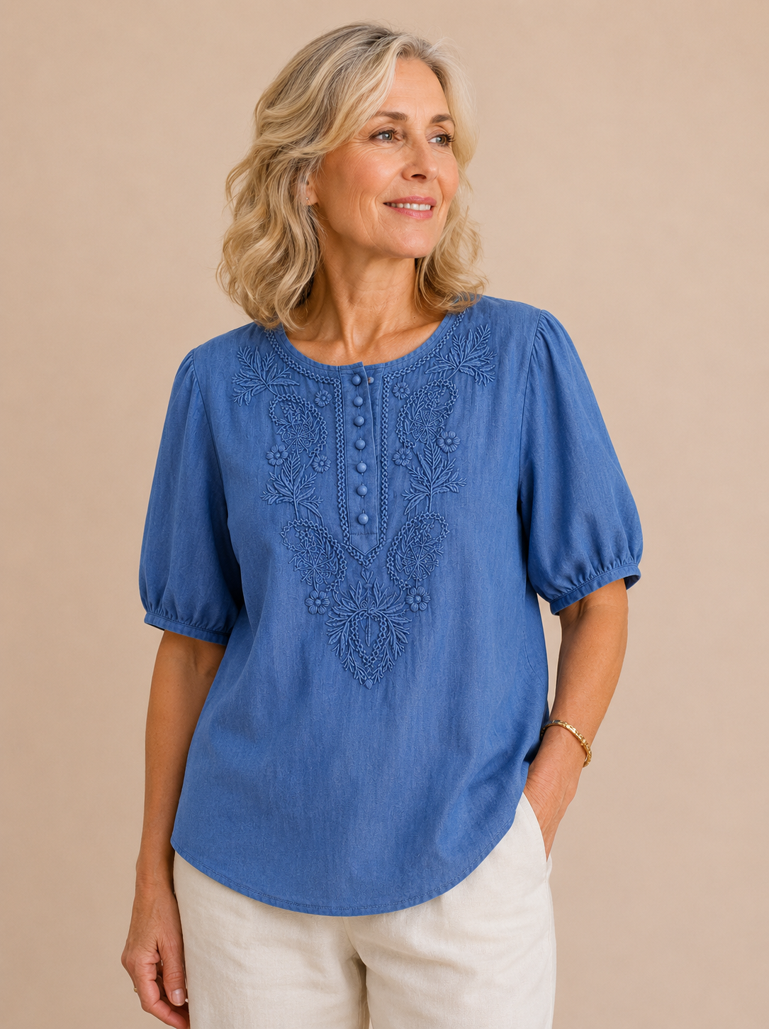 Verena Cotton Linen Blouse
