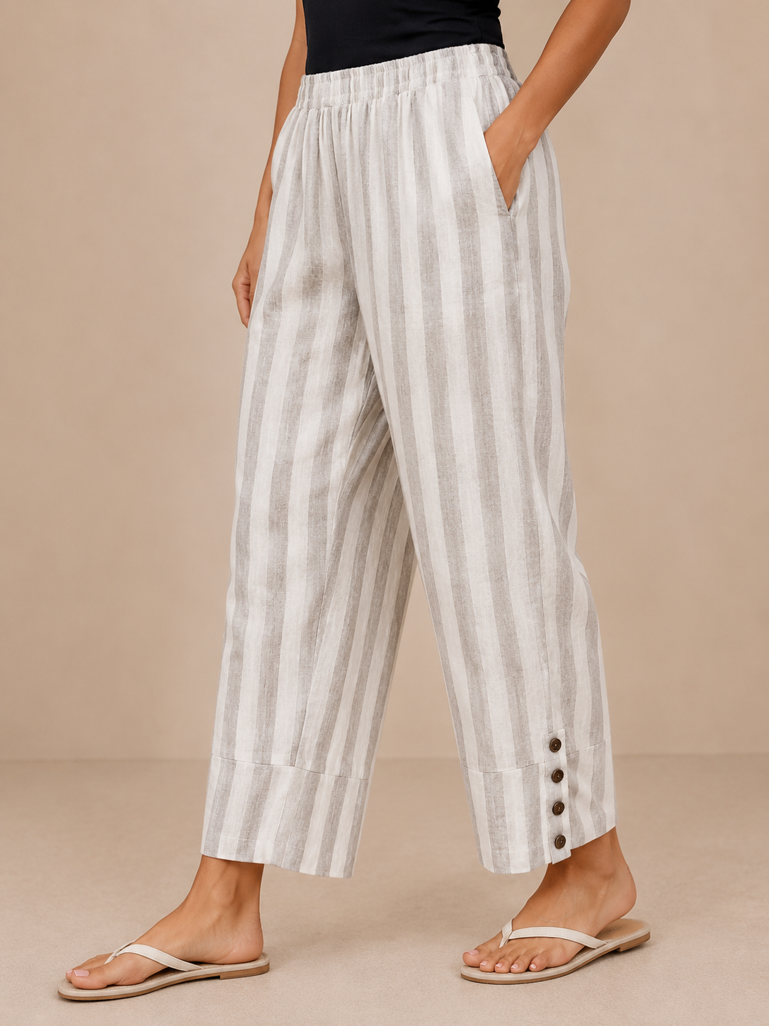 Striped Loose Casual Pants Relaxed Fit