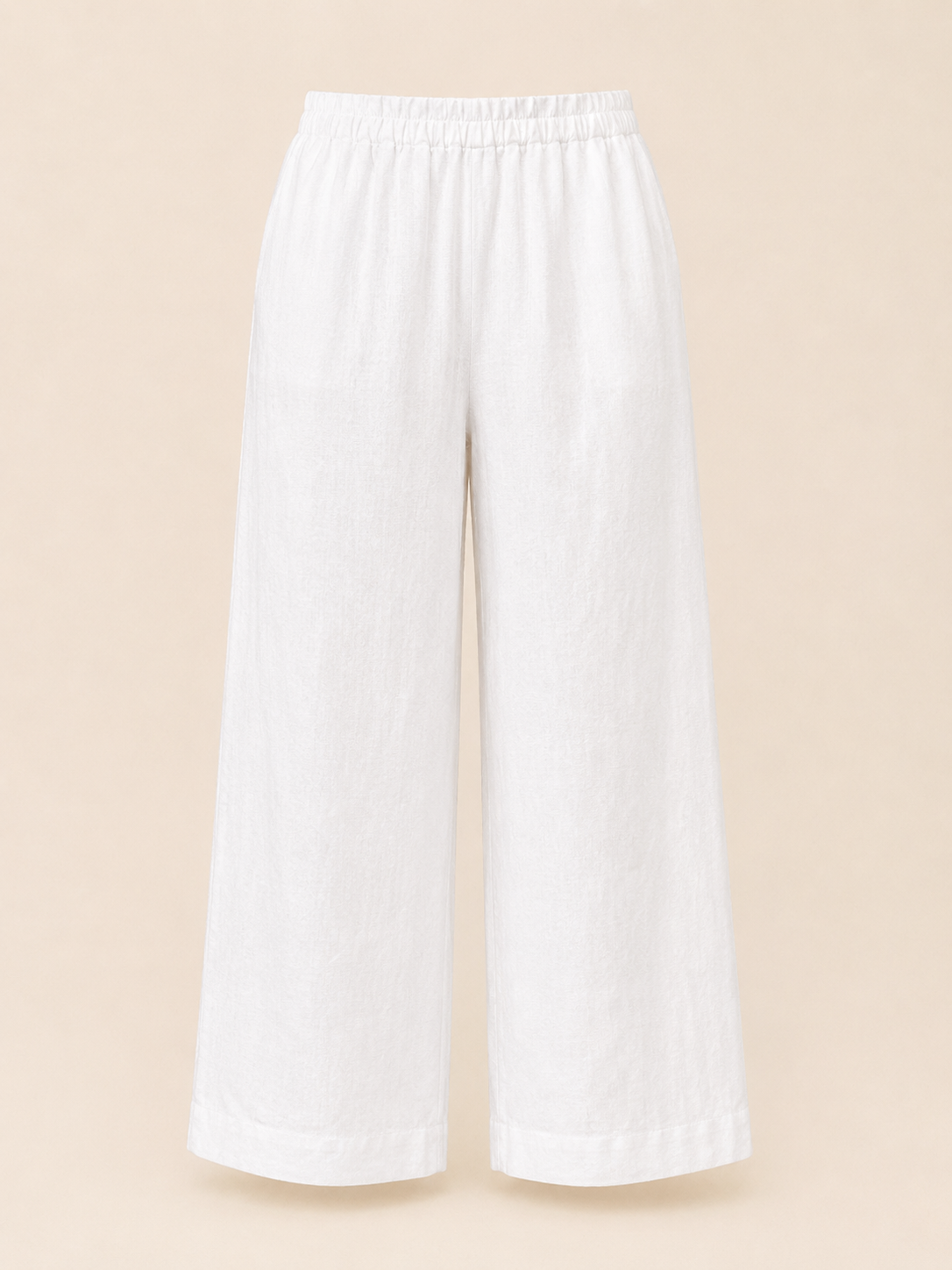 Pantalon ample casual à surpiqûres et poches discrètes