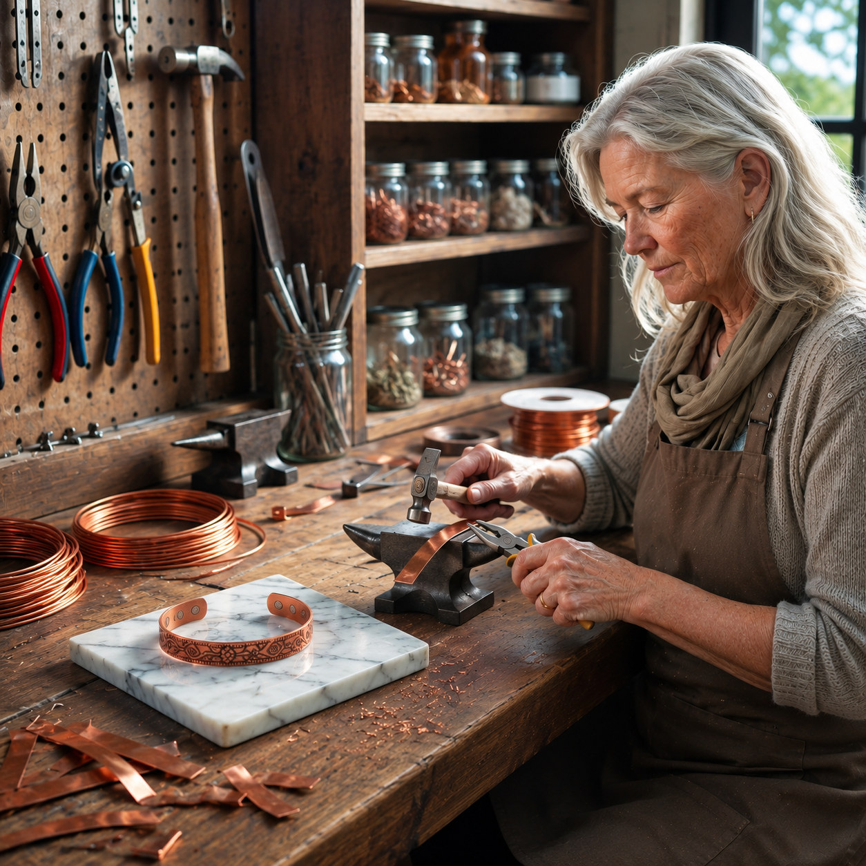 Lunara Green Copper Bracelet