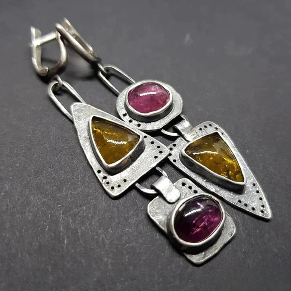 Retro Triangular Geometric Earrings