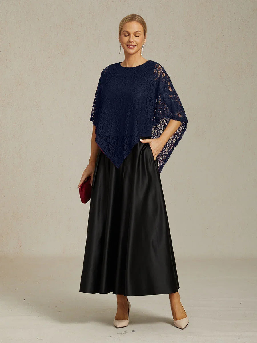 Elegante kanten top met vleermuismouwen