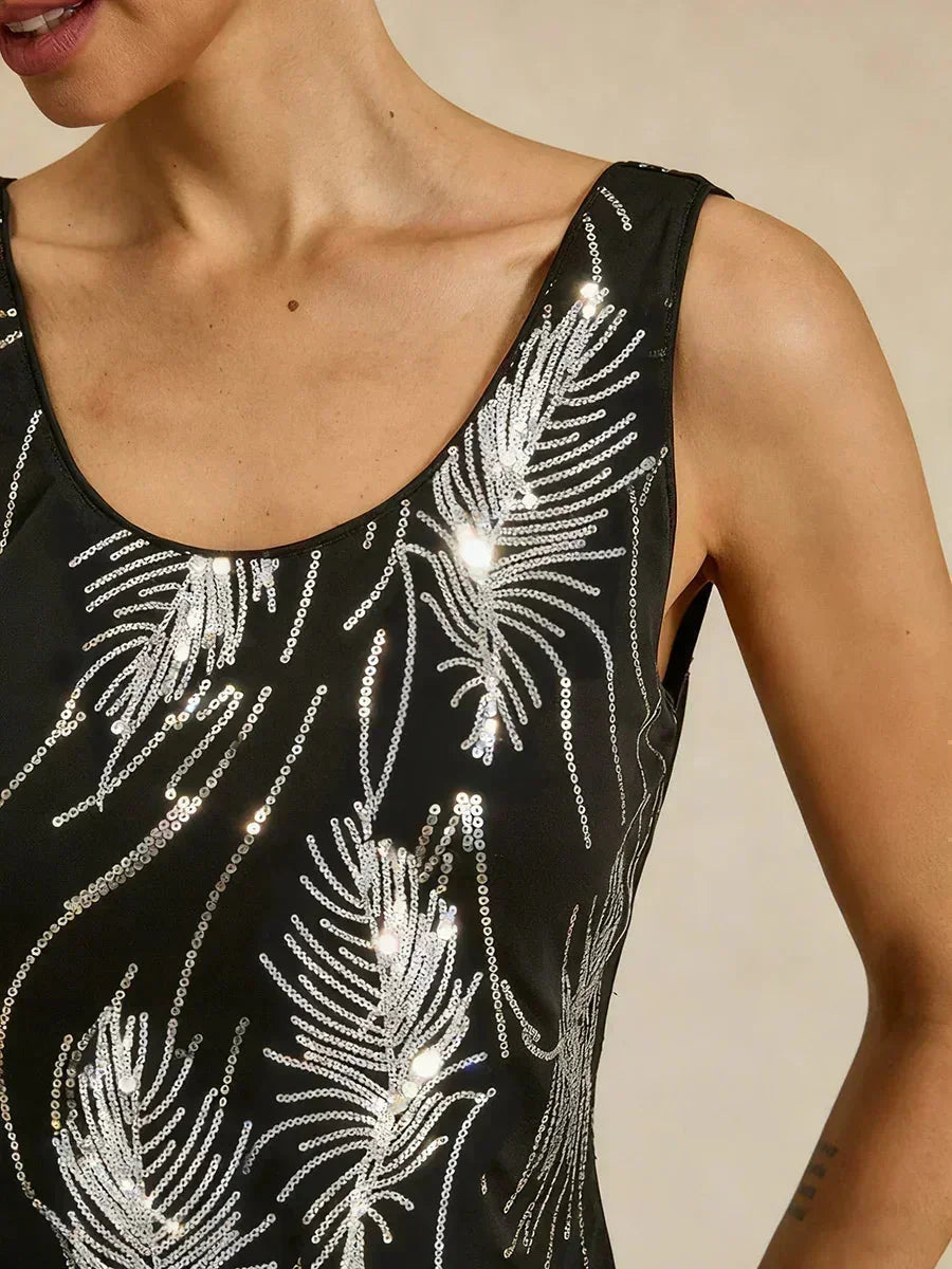 Elegant Mandarijnkraag Pailletten-Twinset