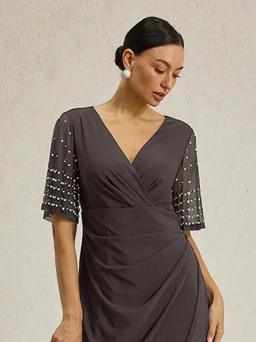 Elegante Galajurk met Versierde Fladdermouwen