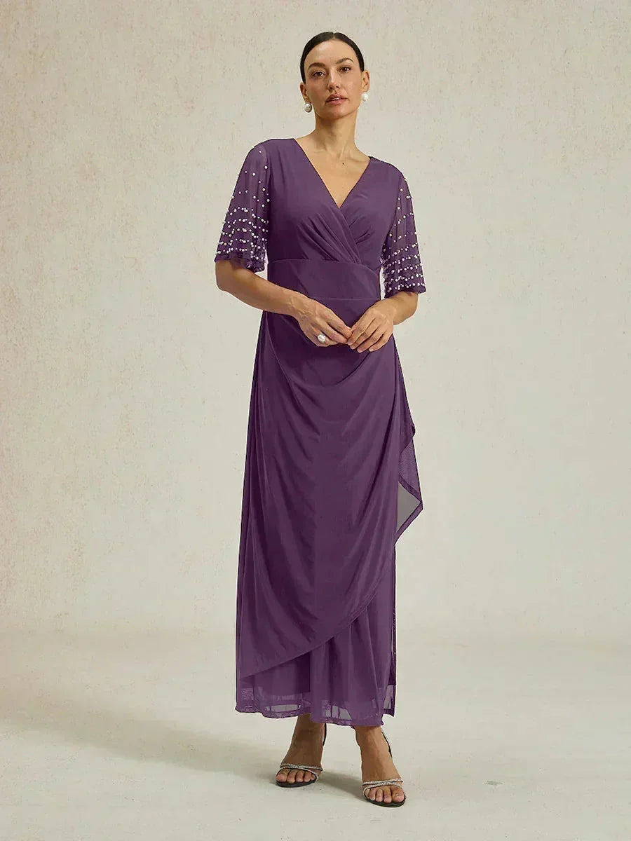 Elegante Galajurk met Versierde Fladdermouwen