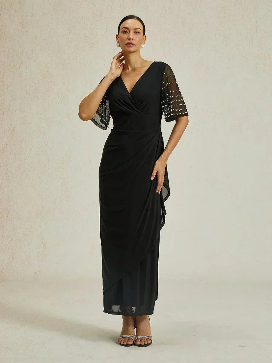 Elegante Galajurk met Versierde Fladdermouwen