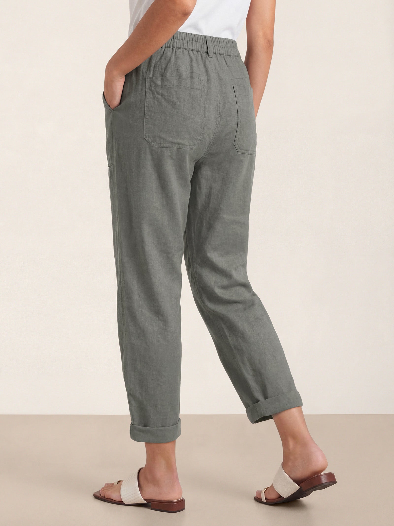 Linen Simple Button Fly Trousers HEIDI