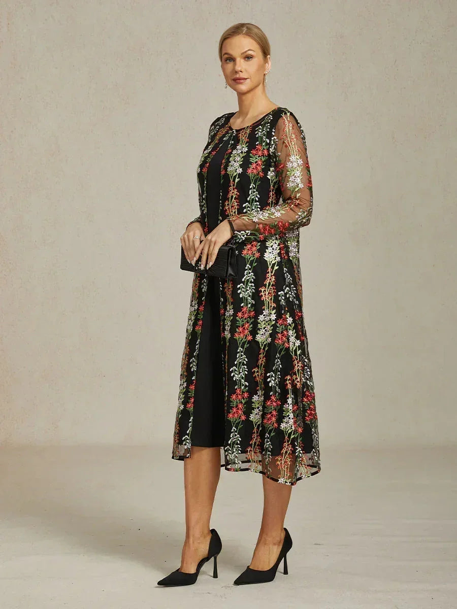 Vintage Sequin Embroidered Jacket Dress