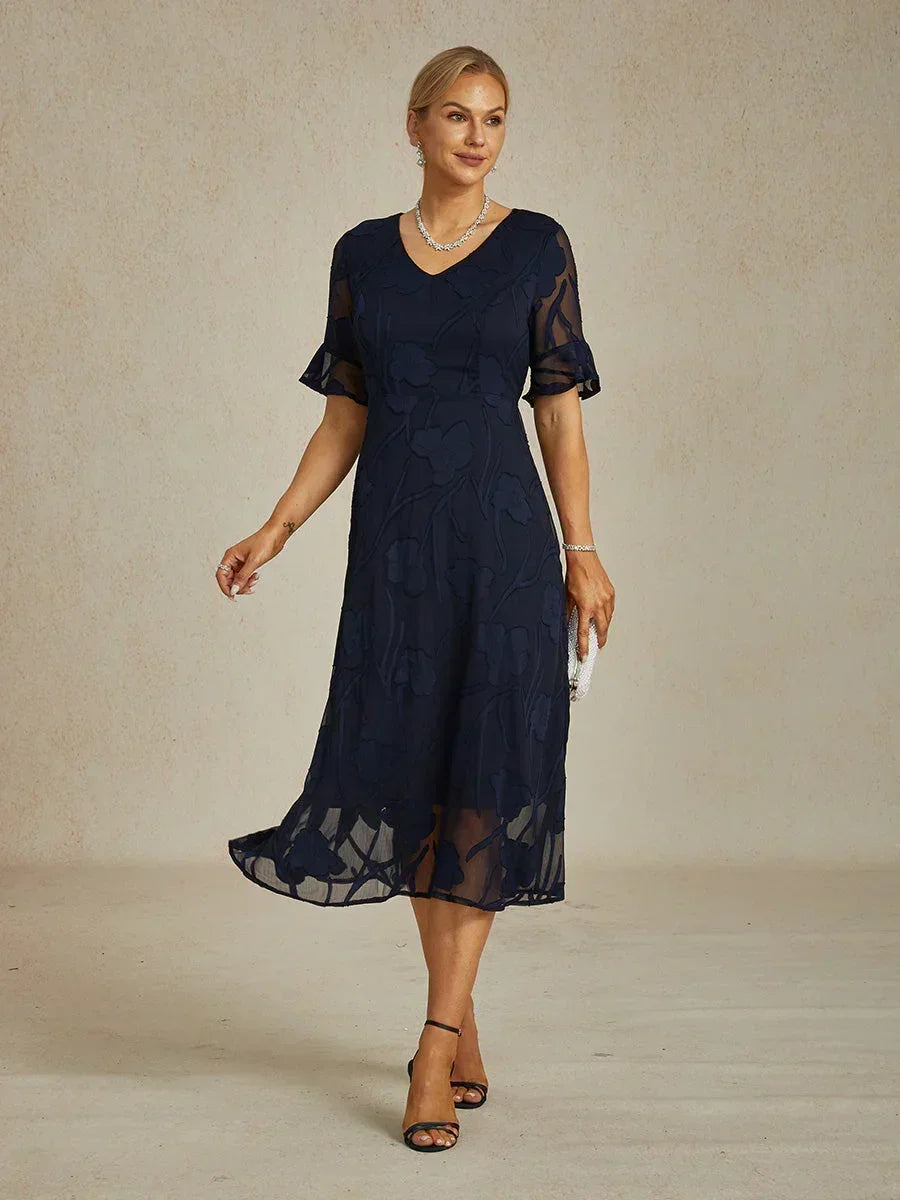 Bloemenprint Midi Semi-formele Jurk