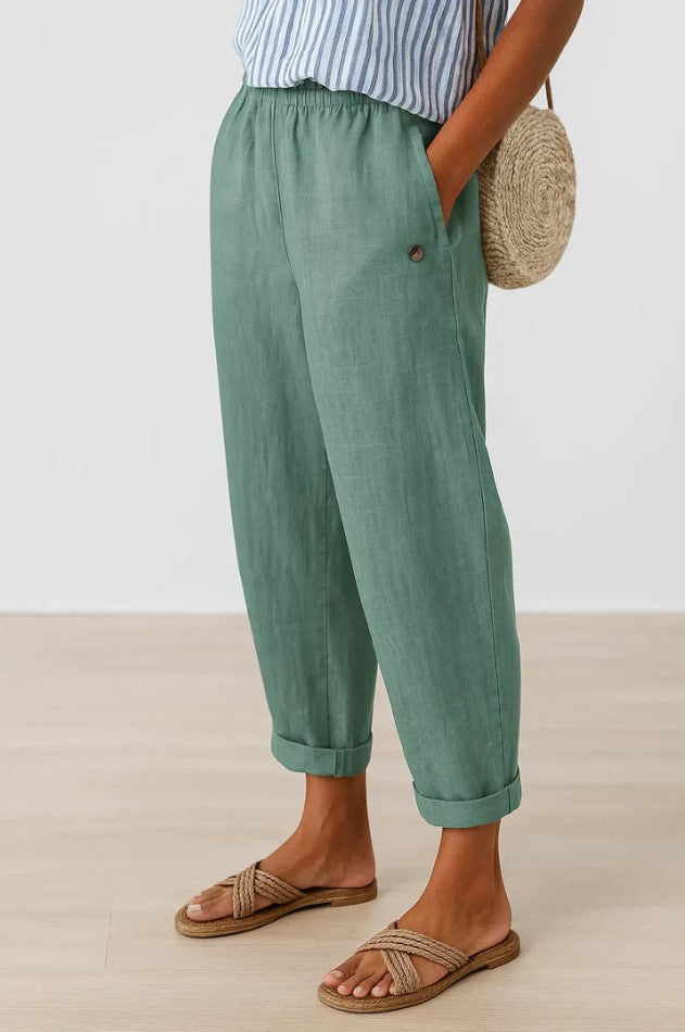 Romina™ | Timeless Linen-Cotton Trousers