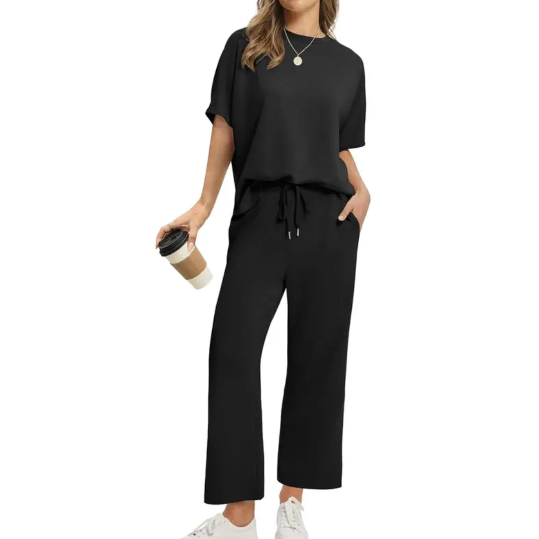 TATUM™ – Relaxed Wide Leg Lounge Two Piece Set