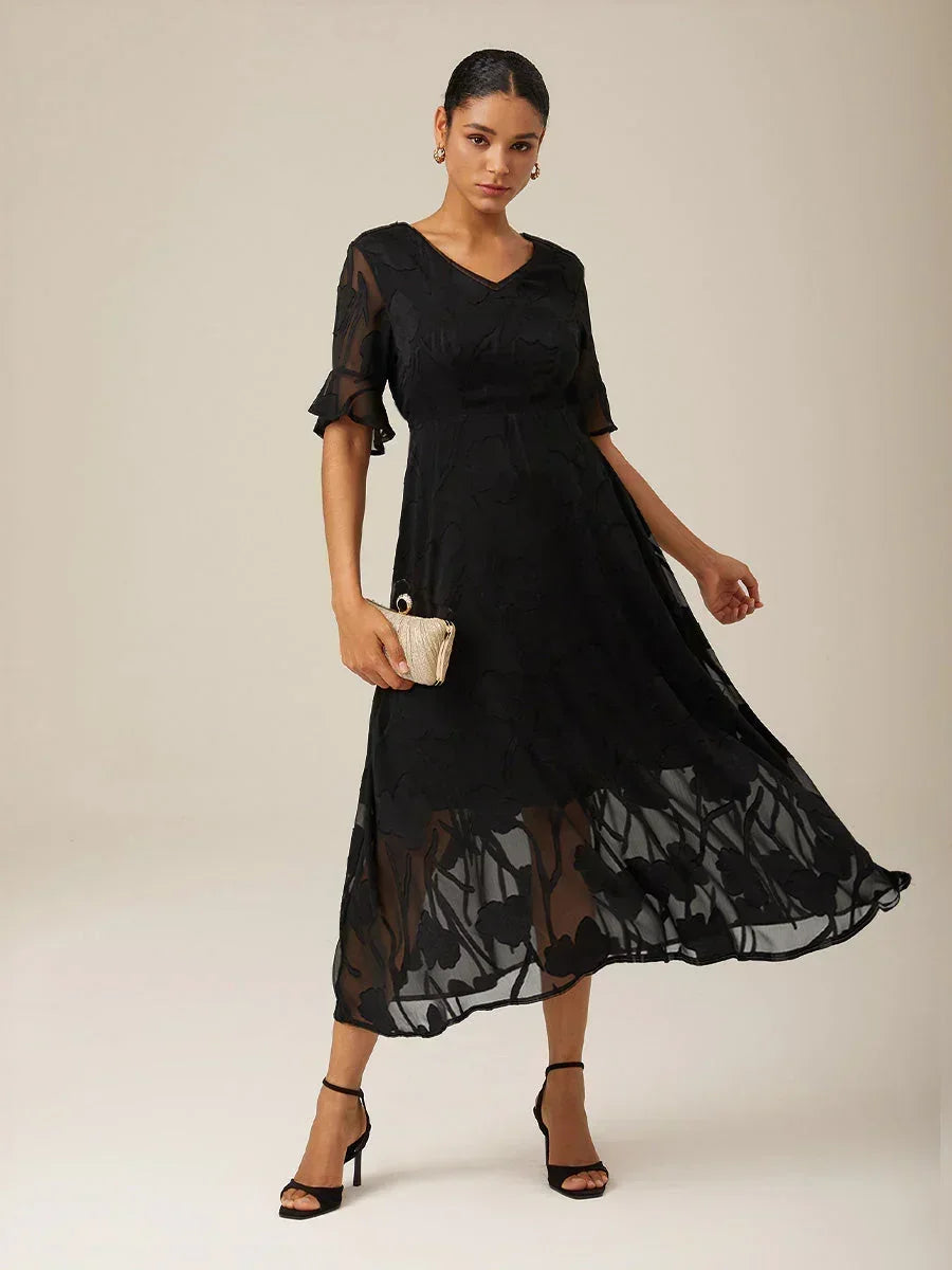 Bloemenprint Midi Semi-formele Jurk