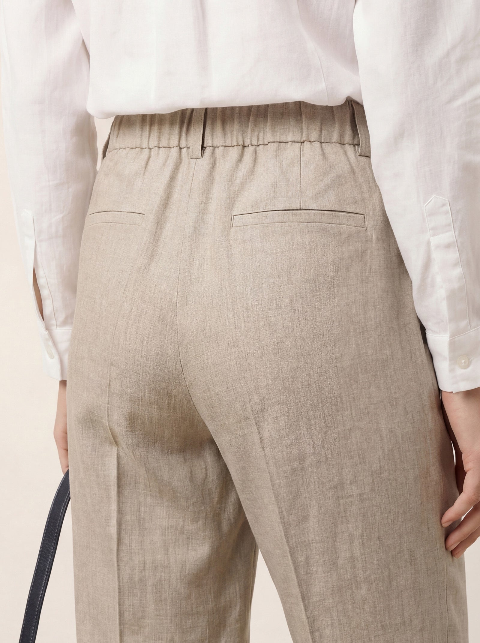 Linen Tailored Straight Full Length Pants LANDON