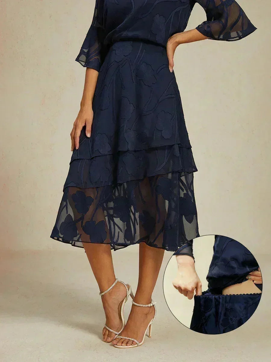 Chiffon Midi-rok met Bloemen