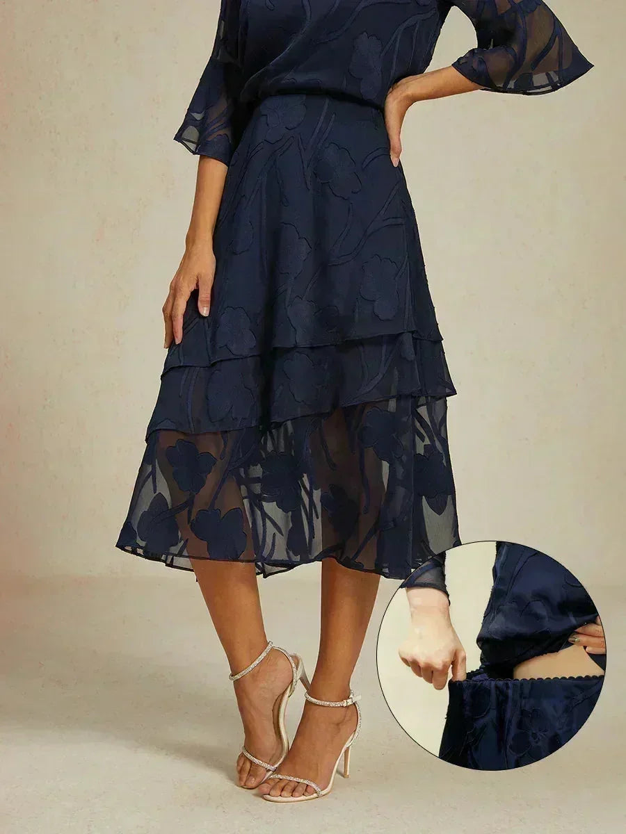 Gebloemde Chiffon Midi-Rok