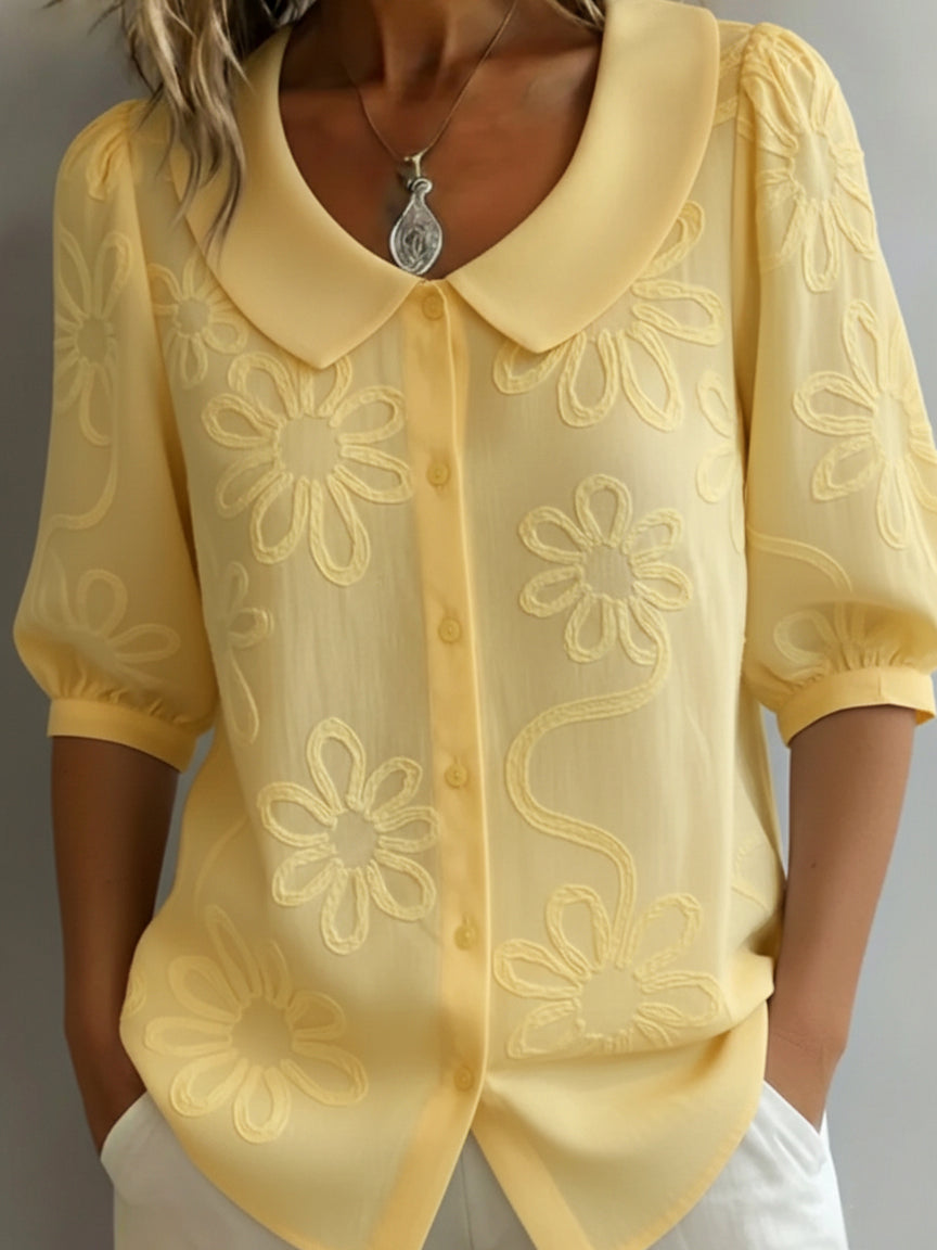 Aurélie™ | Lightweight Floral Blouse – Natural Elegance