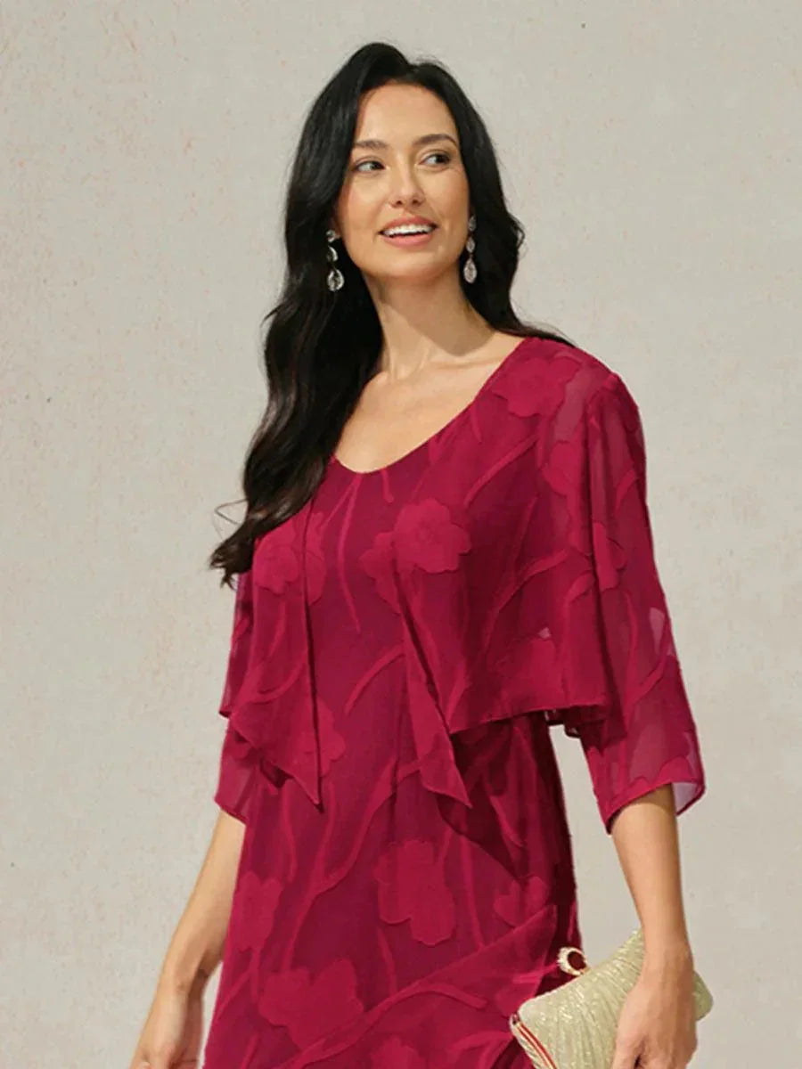 Bloemig Doorschijnend Chiffon 3/4-mouwen Bolero