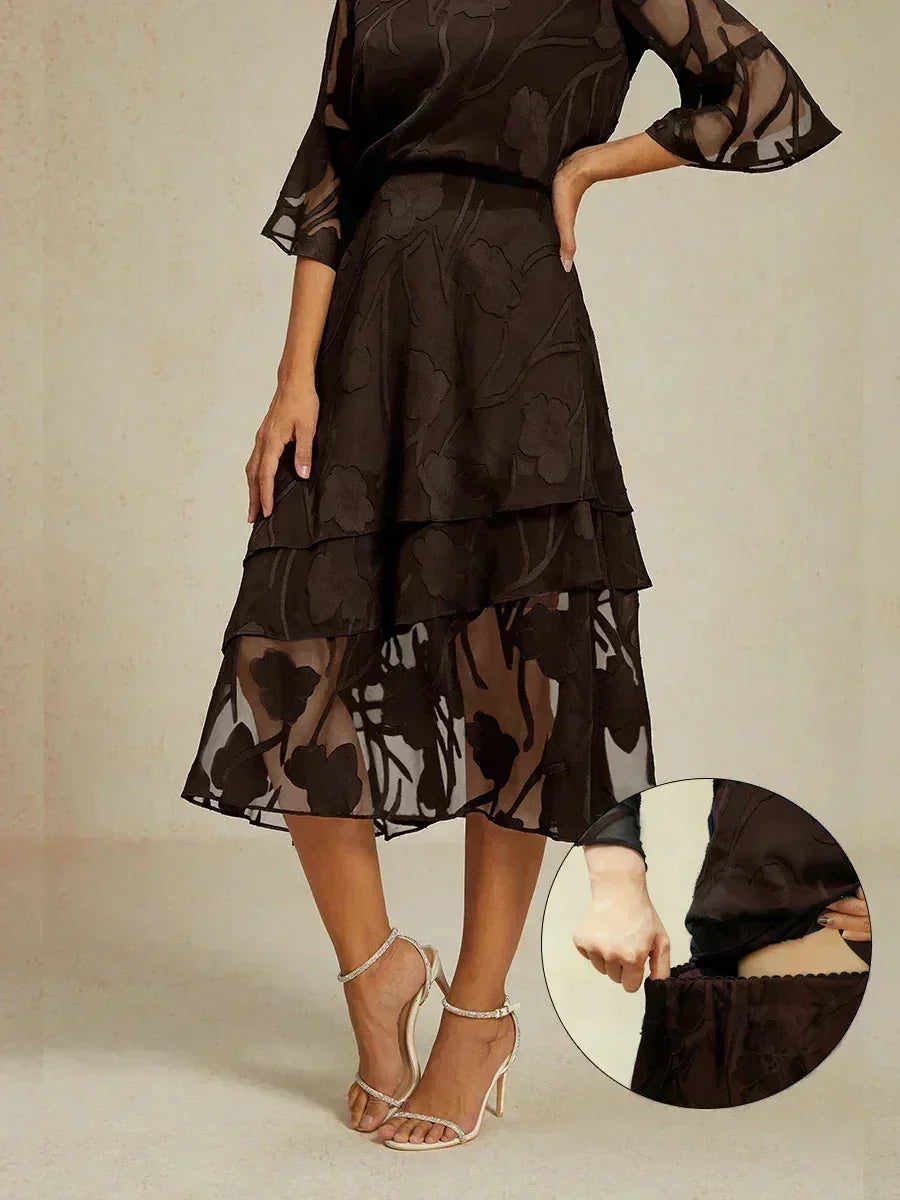Chiffon Midi-Rok met Bloemen