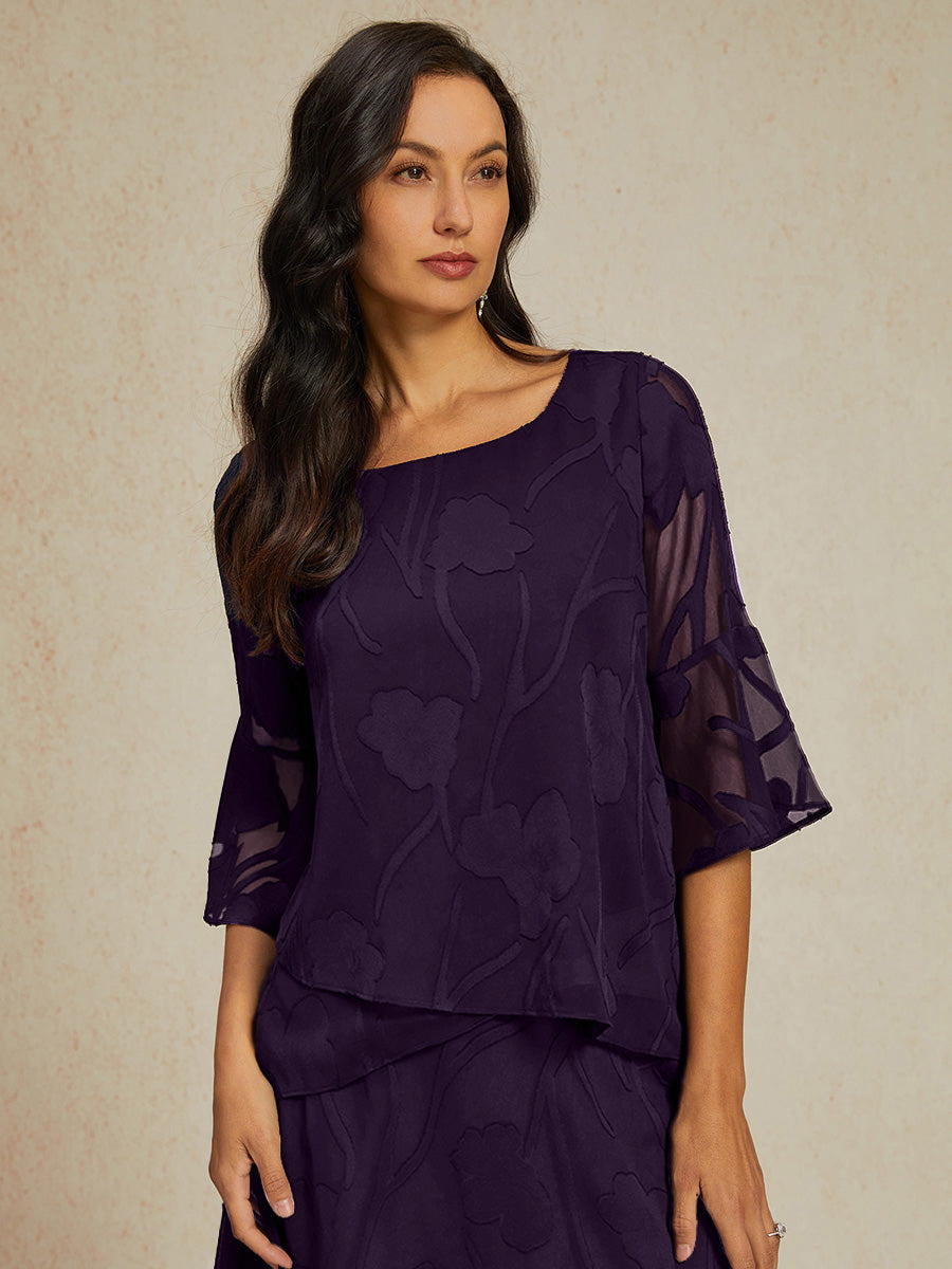 Elegante Chiffonblouse met Asymmetrische Zoom