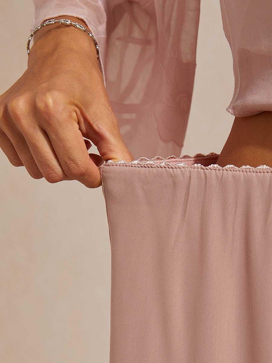 High-Low Overlay Chiffonrok Met Voering