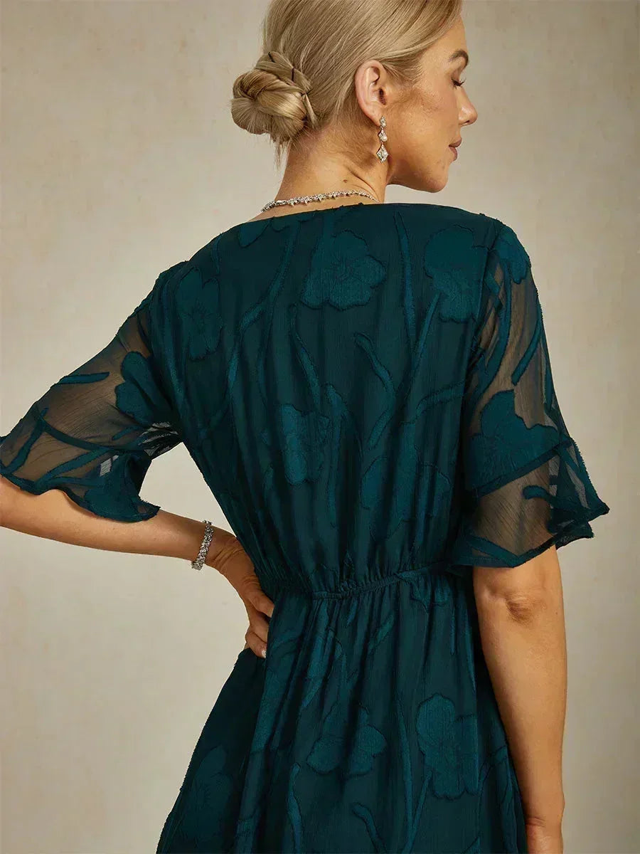 Bloemenprint Midi Semi-formele Jurk