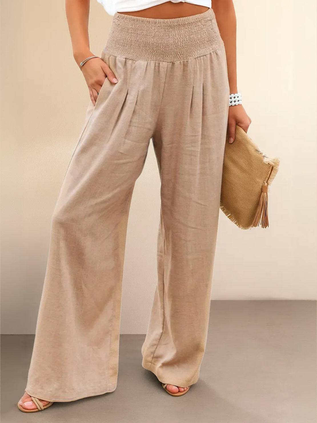 Elizabeth™ |  High-Waist Cotton Linen Palazzo Pants