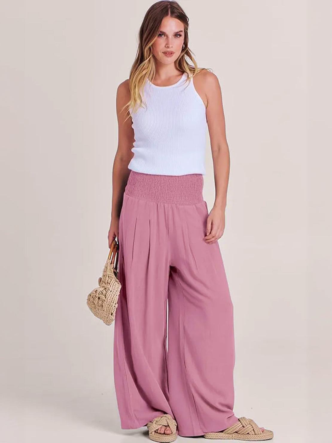 Elizabeth™ |  High-Waist Cotton Linen Palazzo Pants