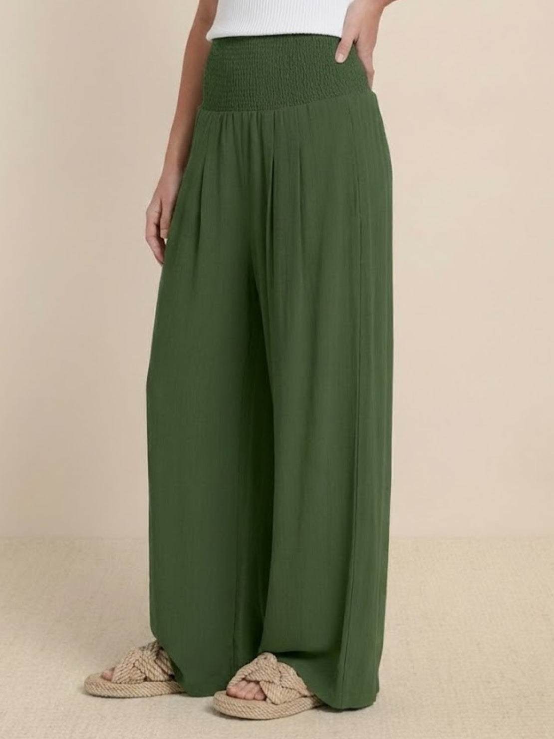 Elizabeth™ |  High-Waist Cotton Linen Palazzo Pants