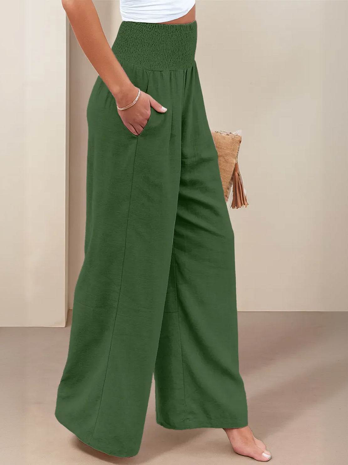Elizabeth™ |  High-Waist Cotton Linen Palazzo Pants