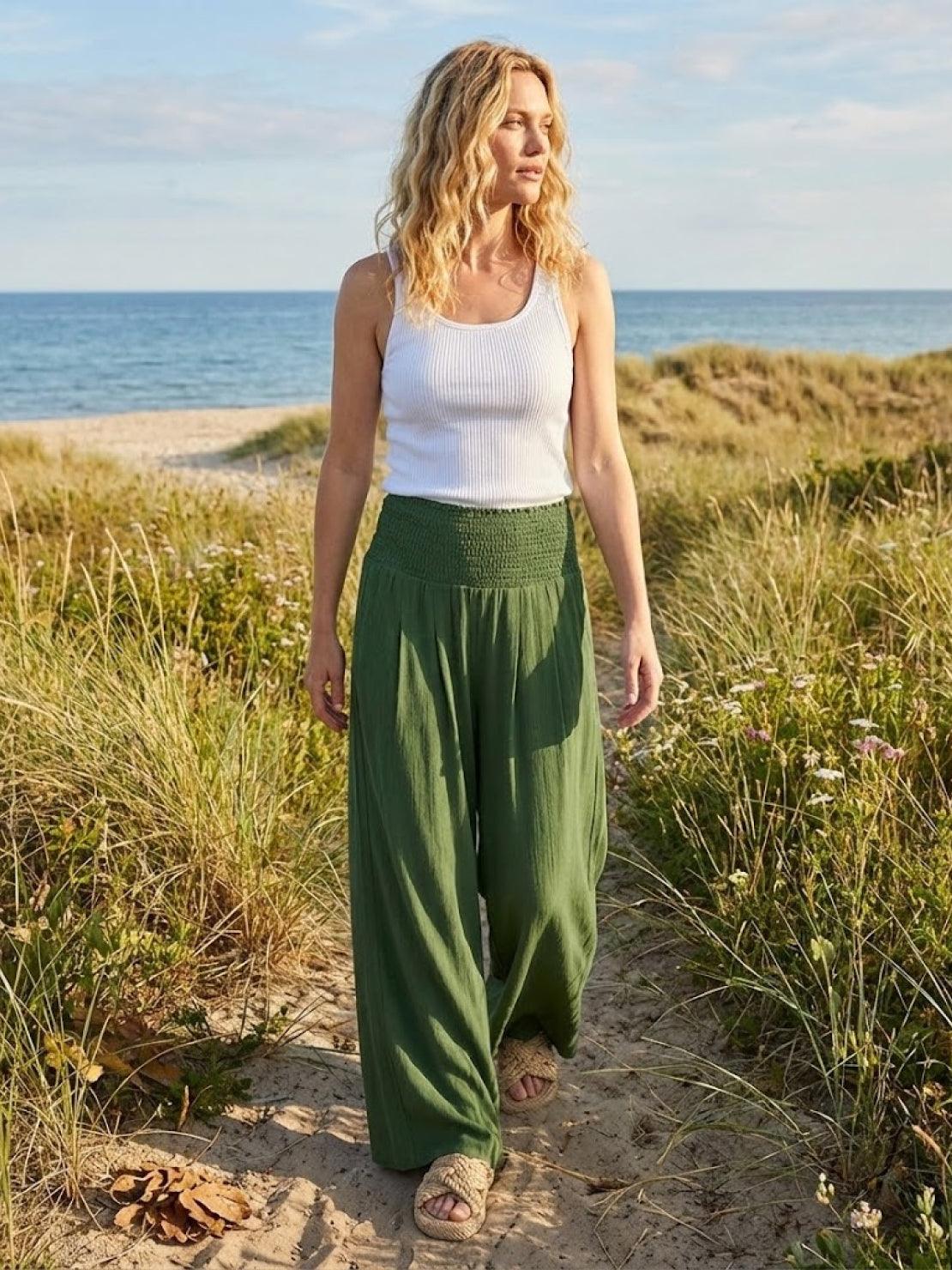 Elizabeth™ |  High-Waist Cotton Linen Palazzo Pants